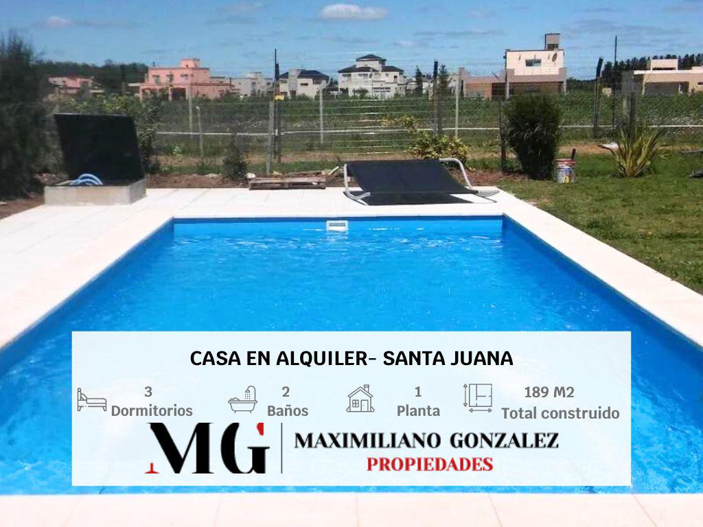 #4843390 | Alquiler Temporal | Casa | Santa Juana (MG - Maximiliano Gonzalez Propiedades)