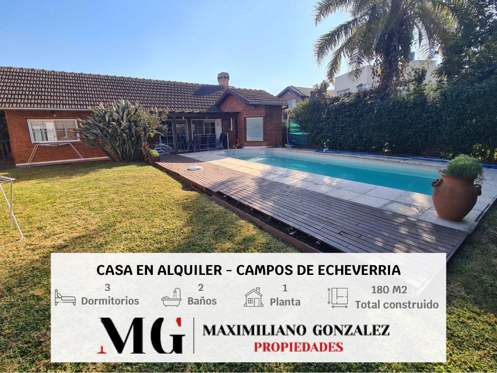 #5440612 | Alquiler | Casa | Campos De Echeverria (MG - Maximiliano Gonzalez Propiedades)