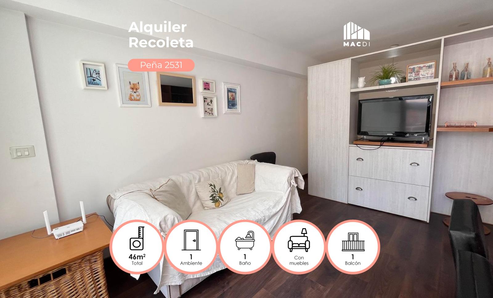 #5405031 | Alquiler | Departamento | Recoleta (MACDI | DESARROLLOS INMOBILIARIOS)