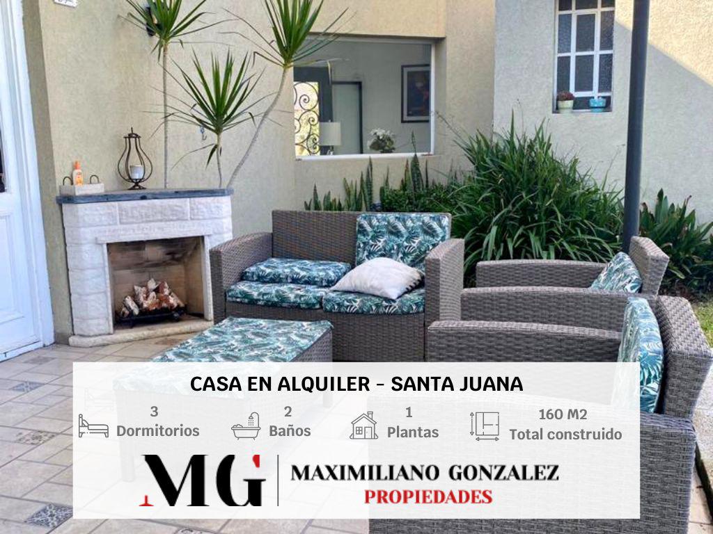 #4834310 | Alquiler Temporal | Casa | Santa Juana (MG - Maximiliano Gonzalez Propiedades)