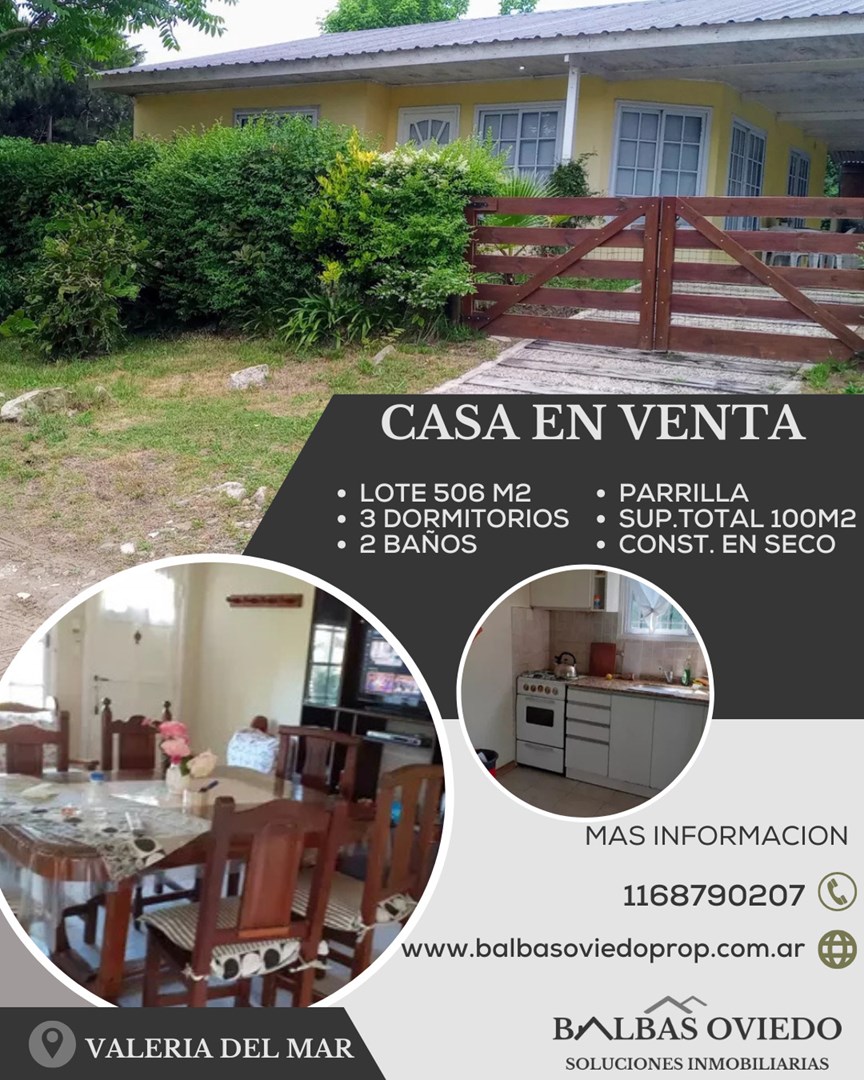 #5476164 | Venta | Casa | Valeria Del Mar (BALBAS OVIEDO PROPIEDADES)