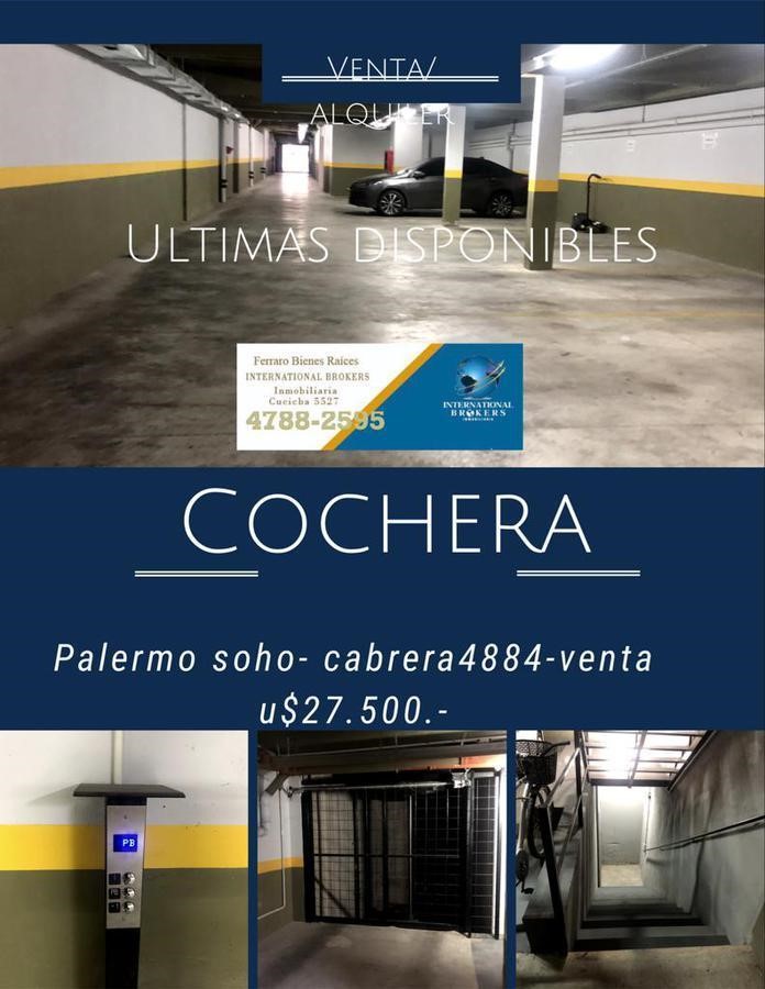 #5353648 | Venta | Cochera | Palermo Soho (International Brokers - Solange Gomez Garcia)