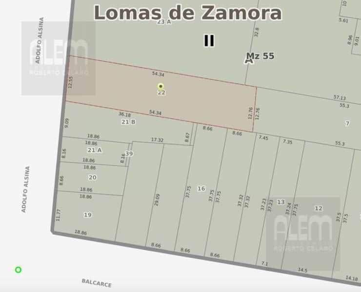 #5334454 | Venta | Lote | Lomas De Zamora (Alem Propiedades - Roberto Celano)