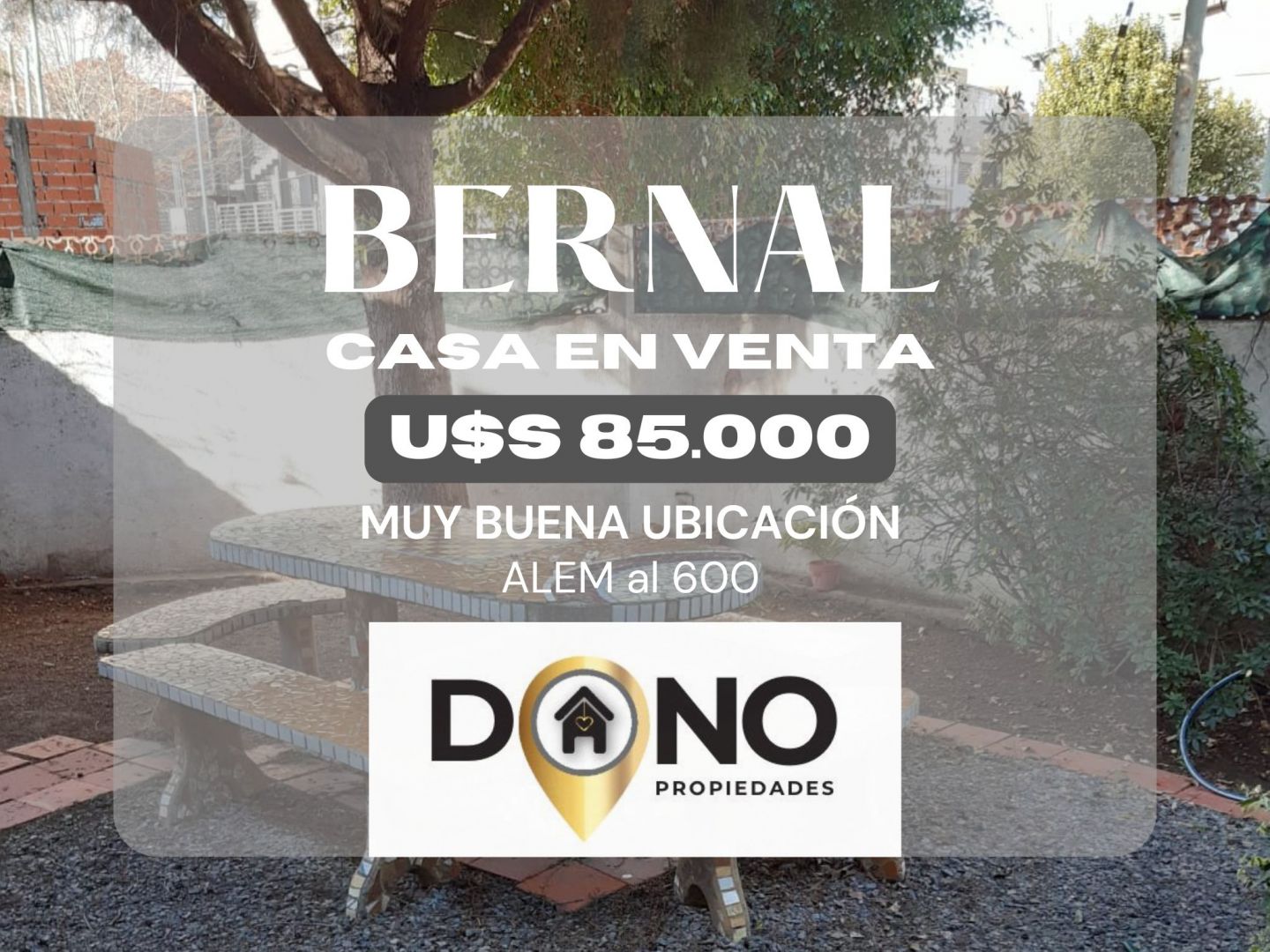 #5366491 | Venta | Casa | Bernal (Dono Propiedades)