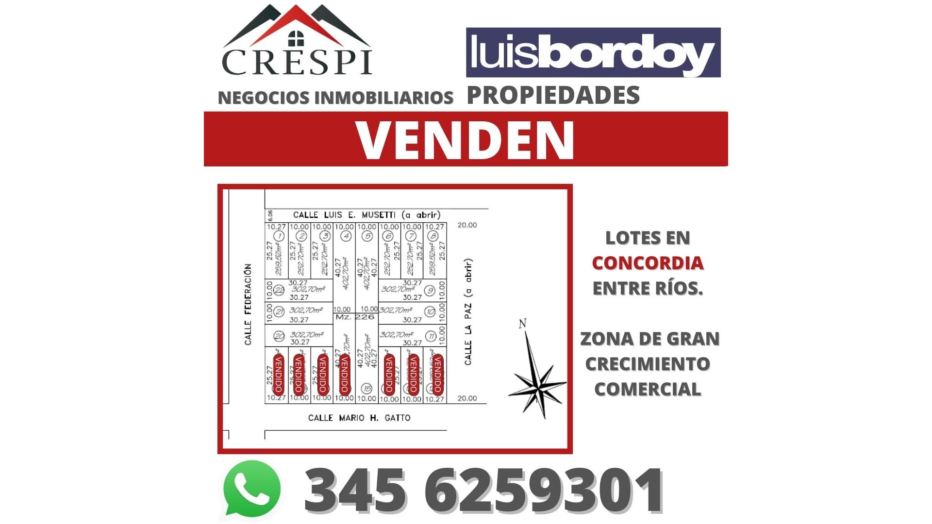 #3233696 | Venta | Lote | Concordia (Crespi Negocios Inmobiliarios)