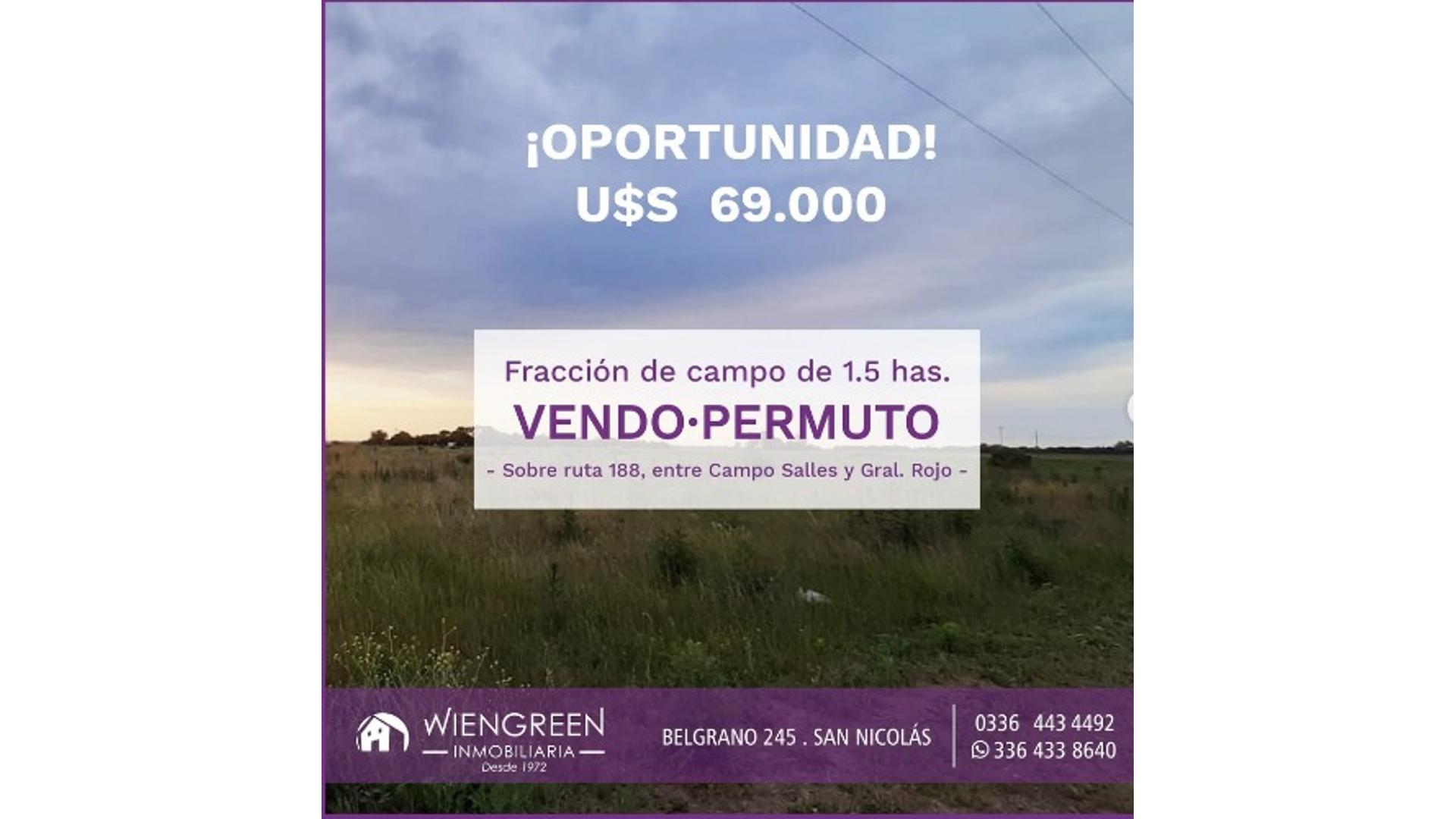 #3567797 | Venta | Campo / Chacra | San Nicolas De Los Arroyos (Inmobiliaria Wiengreen)