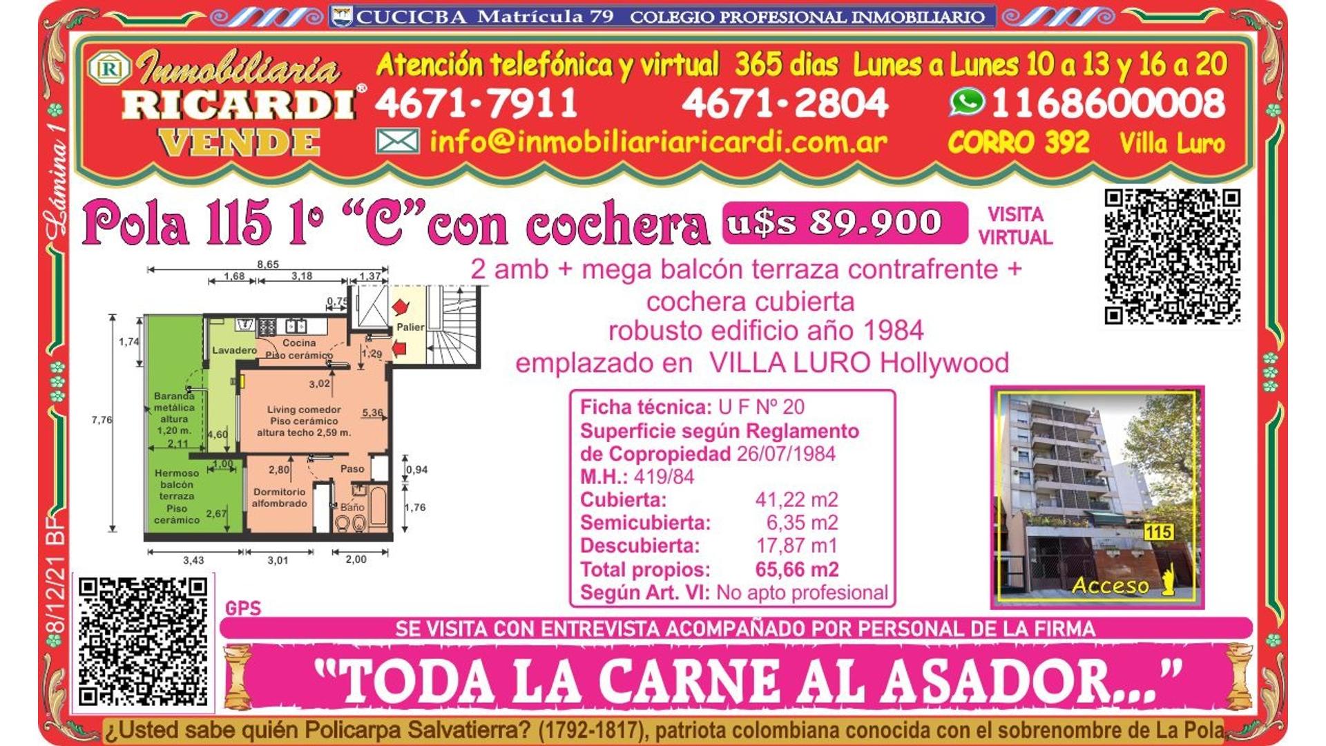 #5003703 | Venta | Departamento | Liniers (Inmobiliaria Ricardi)