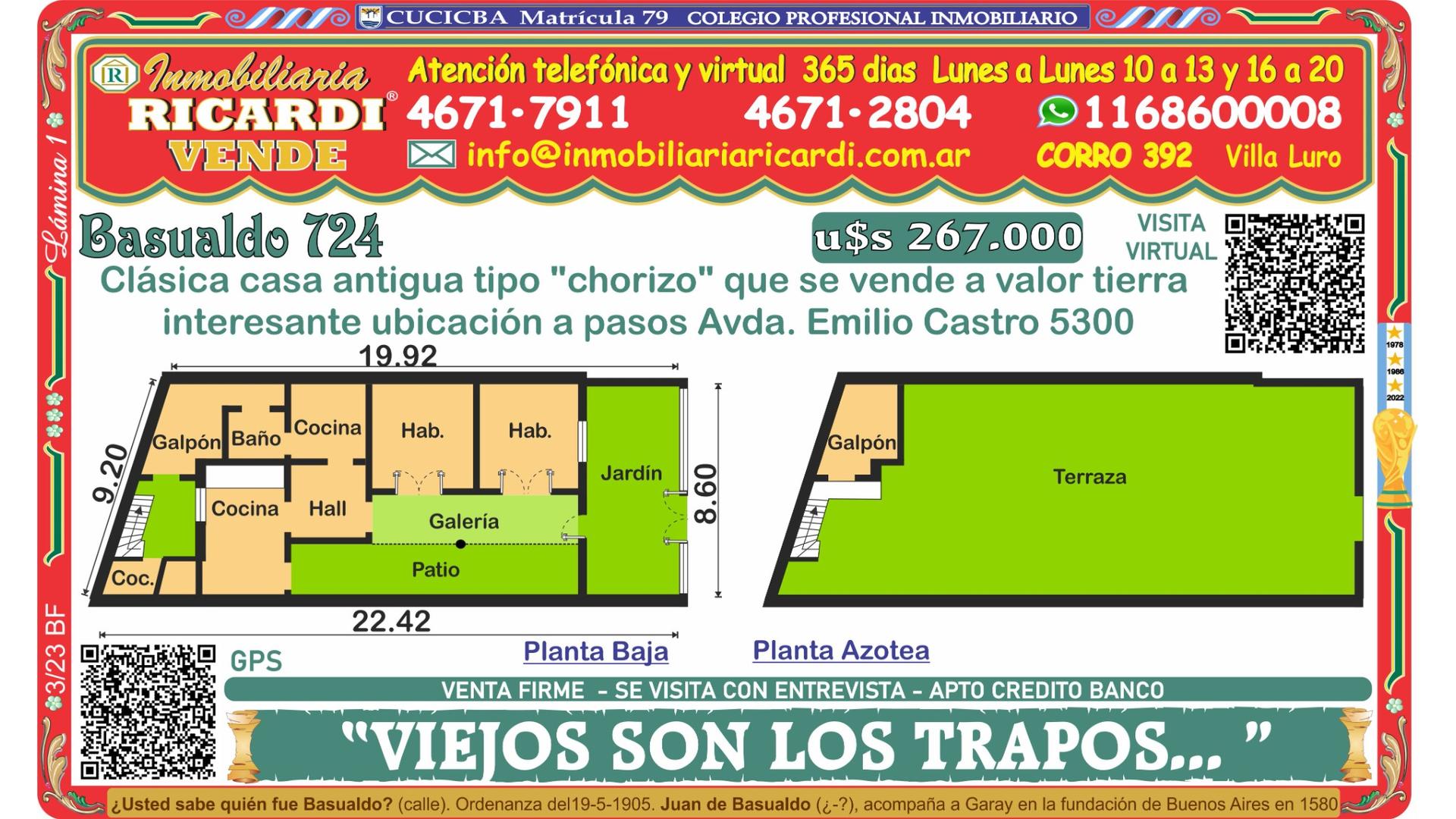 #3852664 | Venta | Casa | Villa Luro (Inmobiliaria Ricardi)