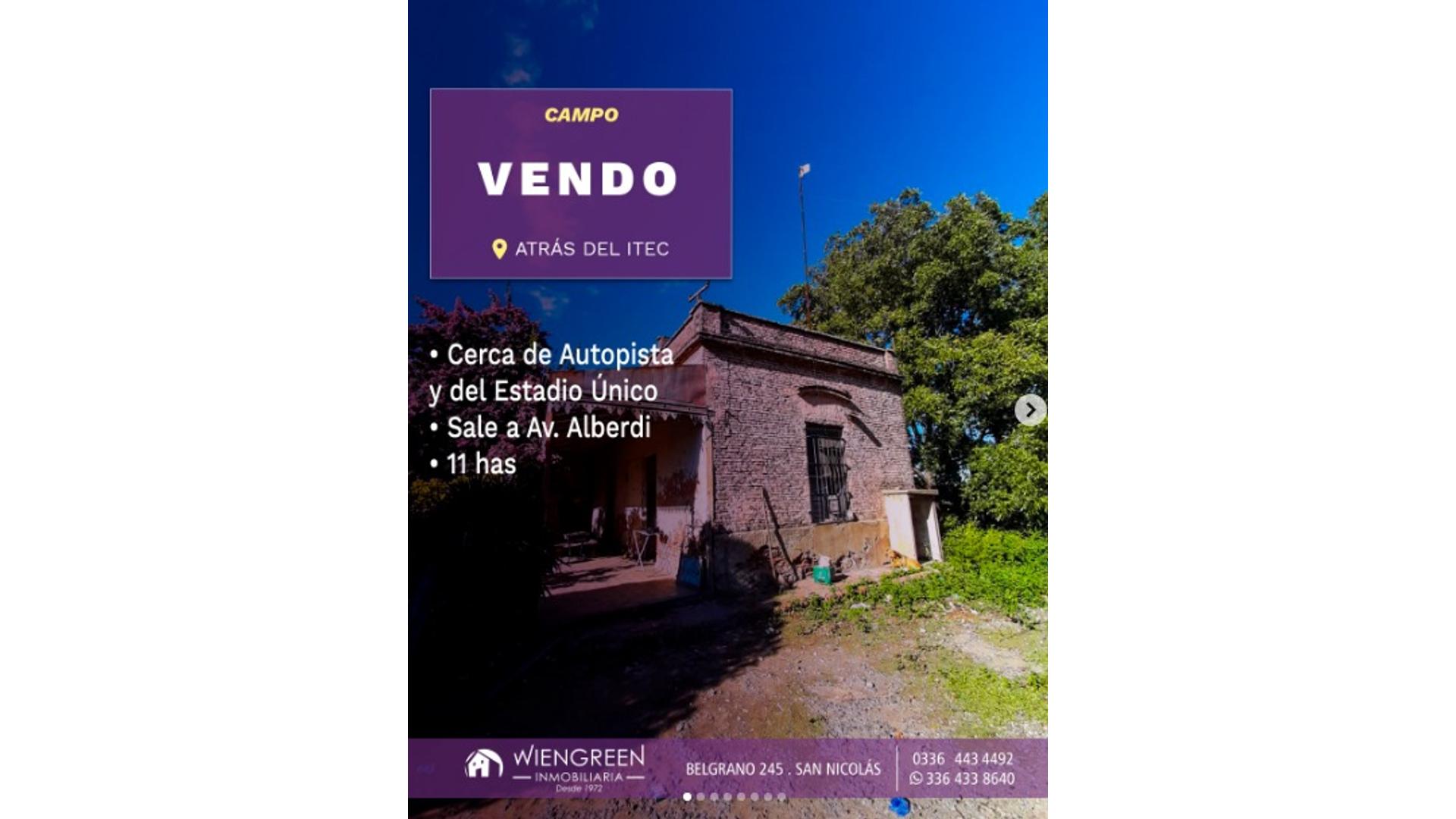 #4142872 | Venta | Campo / Chacra | San Nicolas De Los Arroyos (Inmobiliaria Wiengreen)