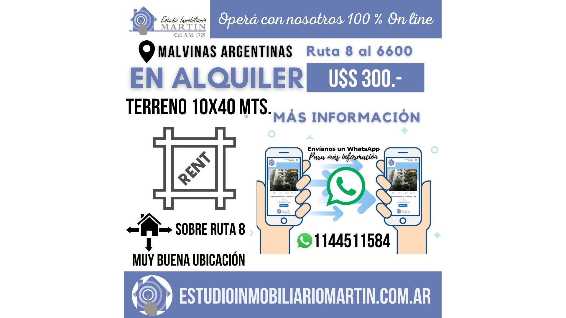 #3077639 | Alquiler | Lote | Malvinas Argentinas (Estudio Inmobiliario Martin)