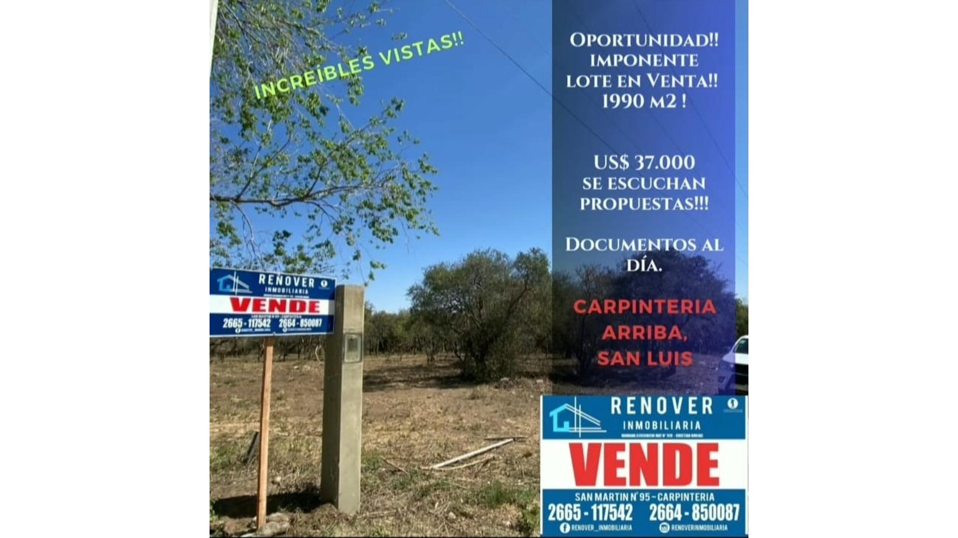 #4747423 | Venta | Lote | Carpinteria (Renover Inmobiliaria)