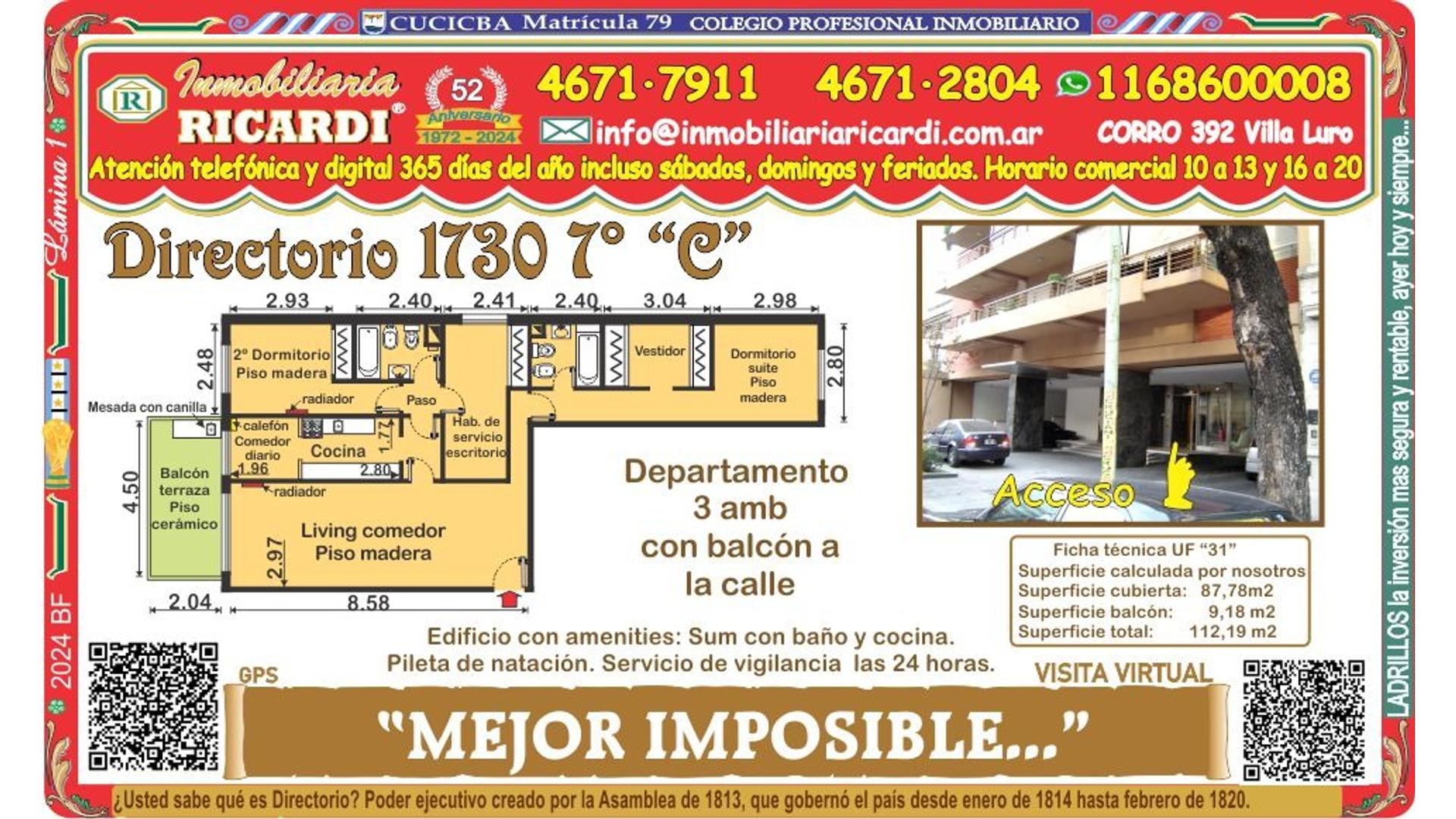 #4877579 | Alquiler | Departamento | Parque Chacabuco (Inmobiliaria Ricardi)