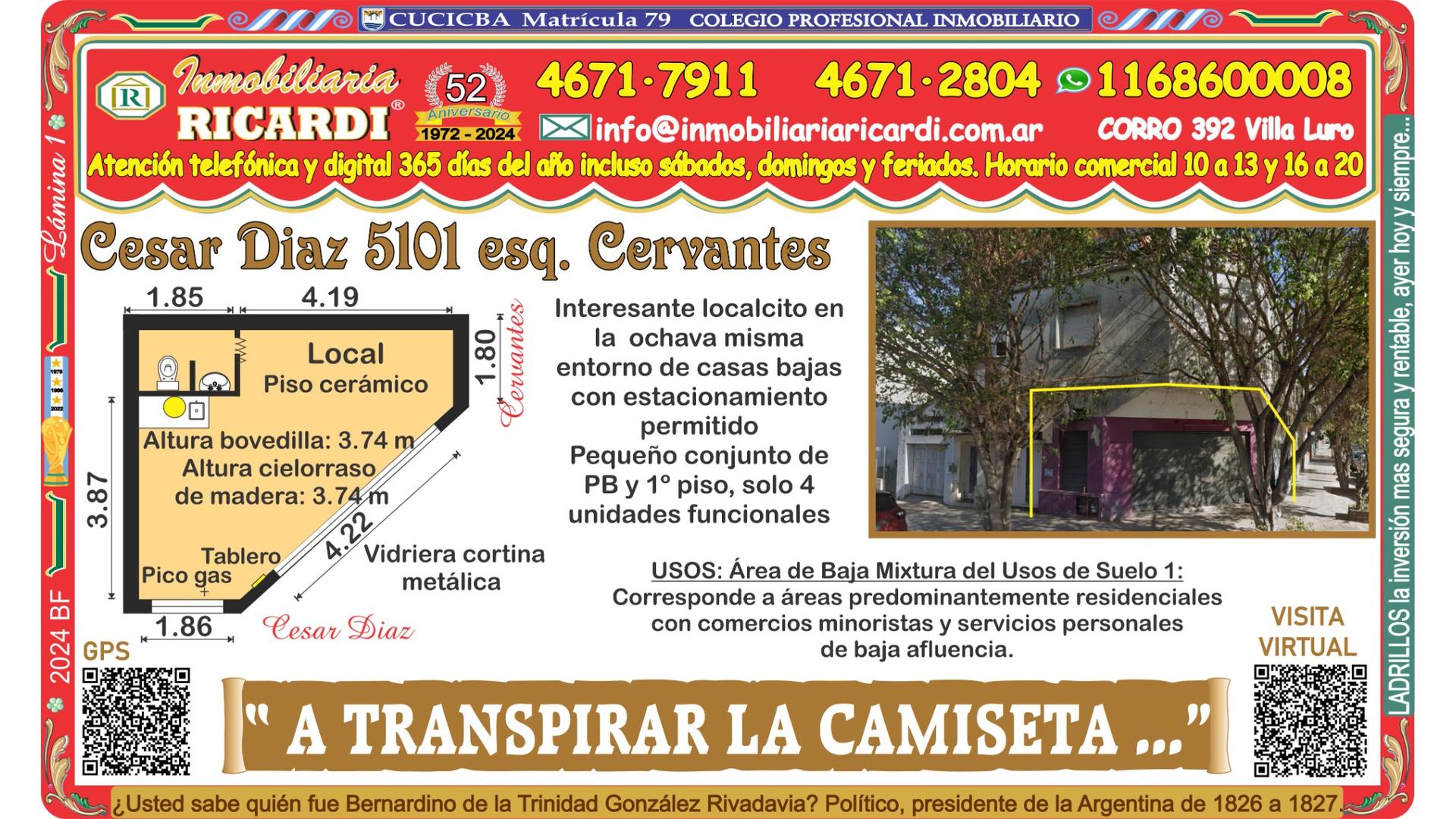 #4885099 | Alquiler | Local | Velez Sarsfield (Inmobiliaria Ricardi)