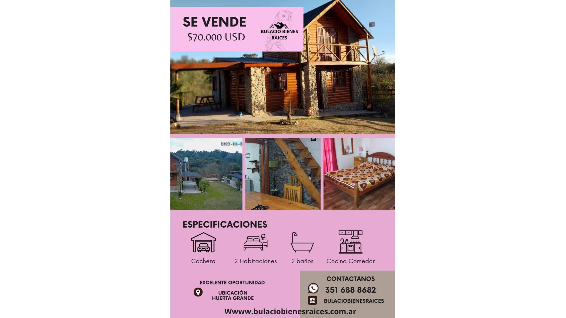 #4950601 | Venta | Casa | Huerta Grande (Bulacio Bienes Raices)