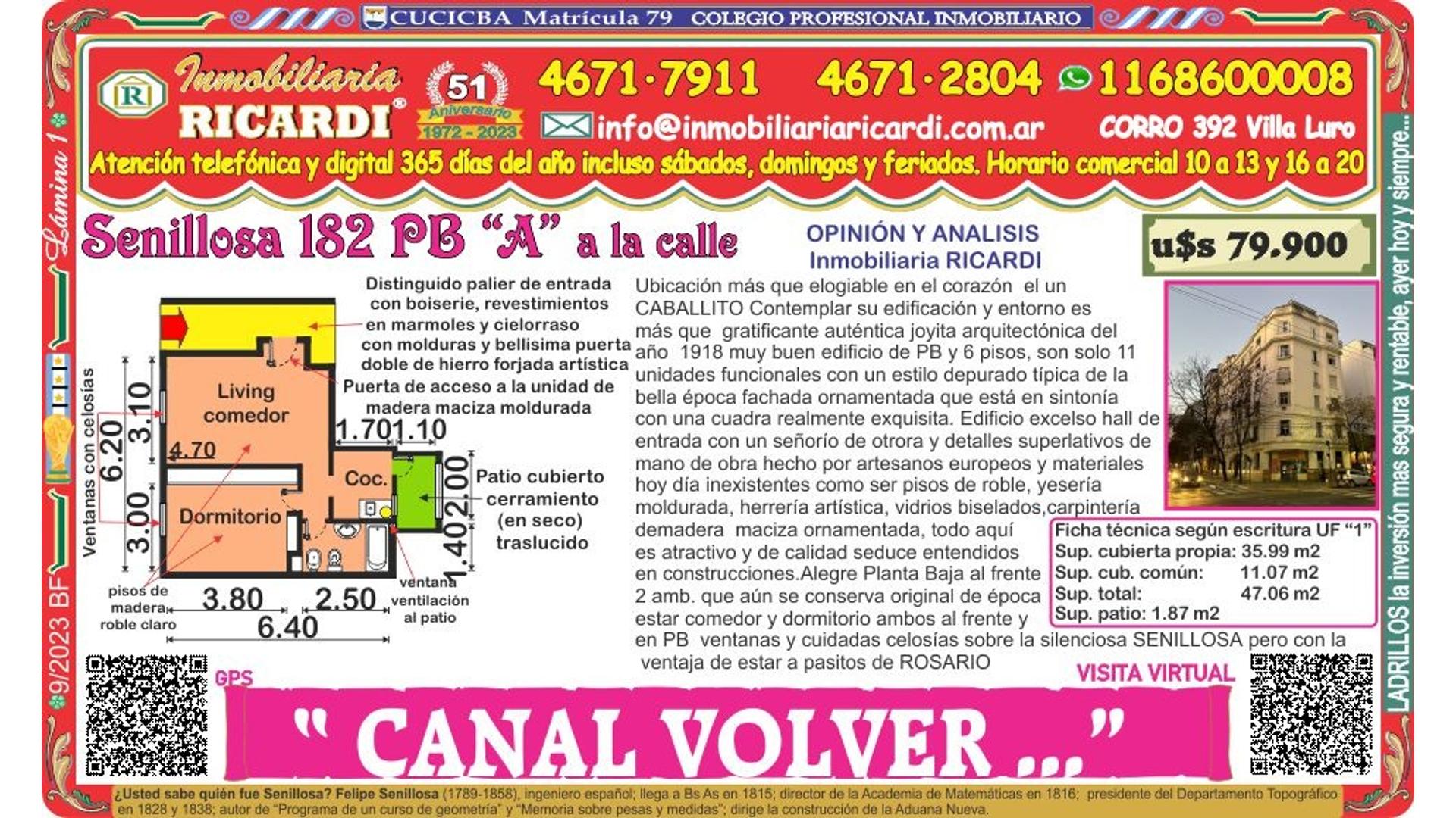 #5029701 | Venta | Departamento | Caballito (Inmobiliaria Ricardi)