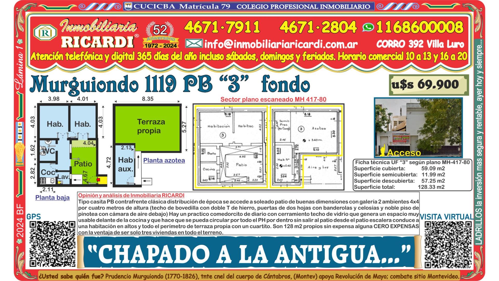 #5037717 | Sale | Horizontal Property | Mataderos (Inmobiliaria Ricardi)
