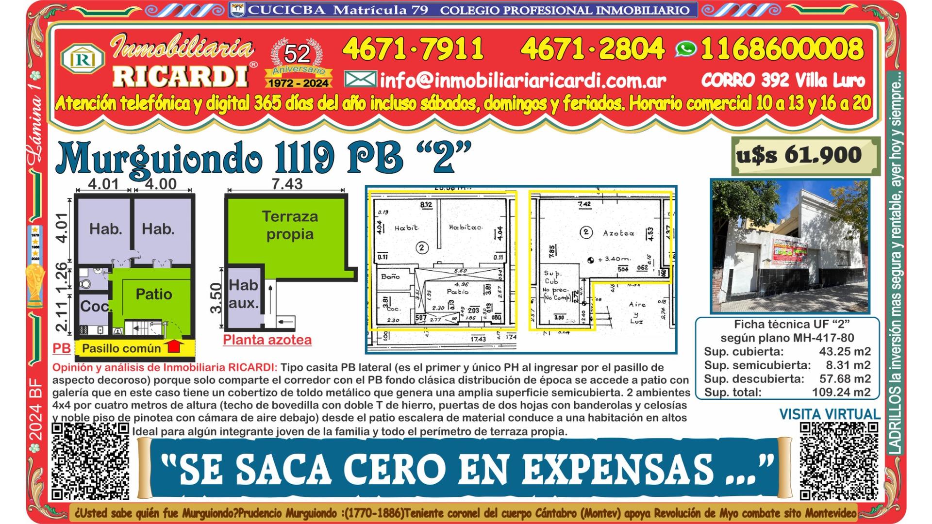 #5037716 | Sale | Horizontal Property | Mataderos (Inmobiliaria Ricardi)