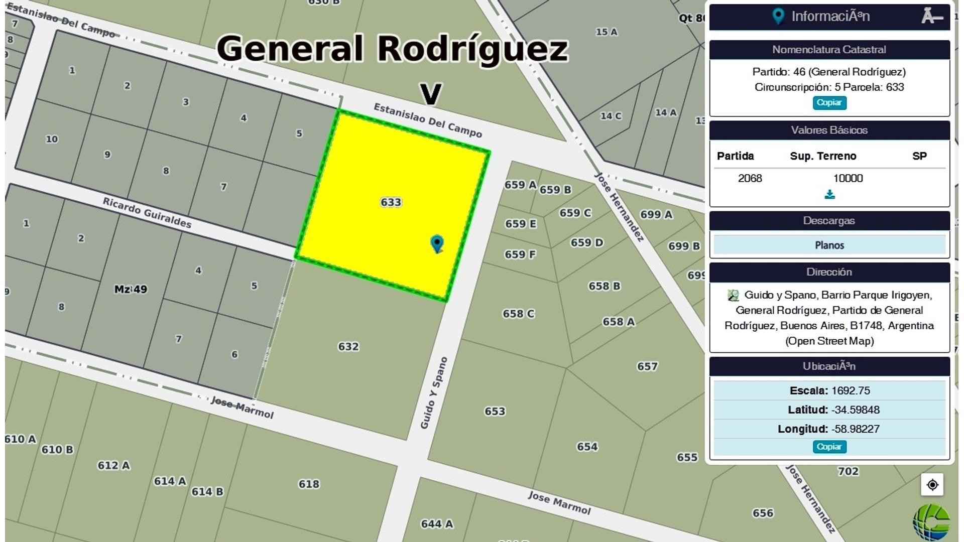 #5068894 | Sale | Lot | General Rodriguez (JORGE DORADO Y CIA)