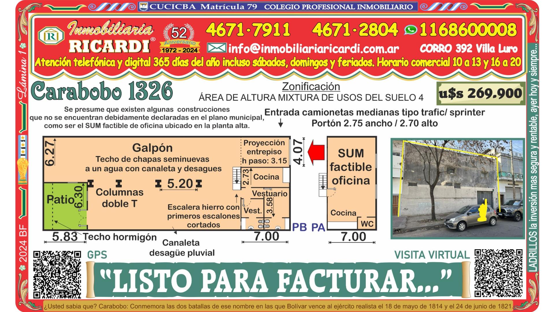 #5003695 | Sale | Warehouse | Parque Chacabuco (Inmobiliaria Ricardi)
