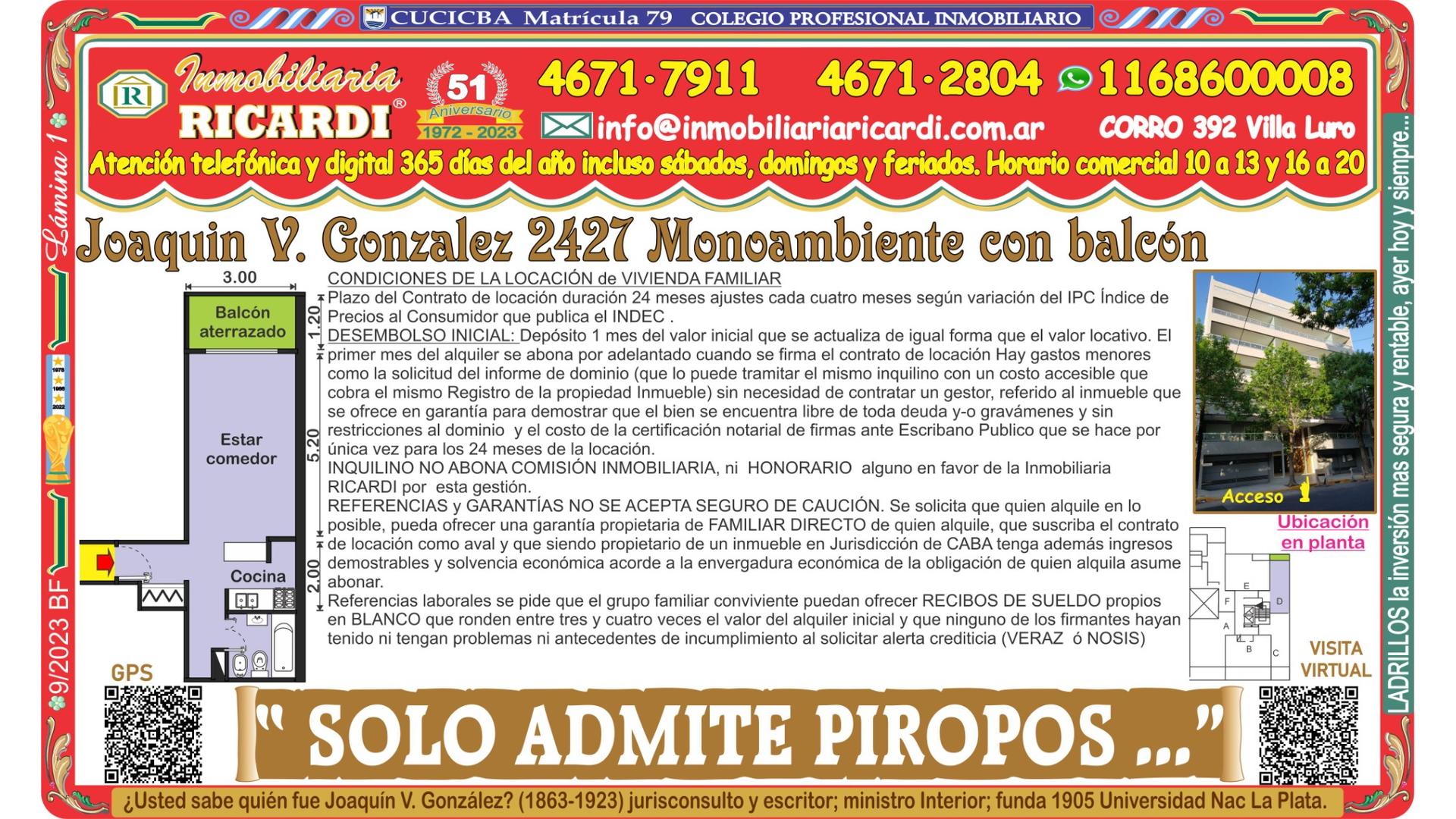 #5081271 | Alquiler | Departamento | Villa del Parque (Inmobiliaria Ricardi)