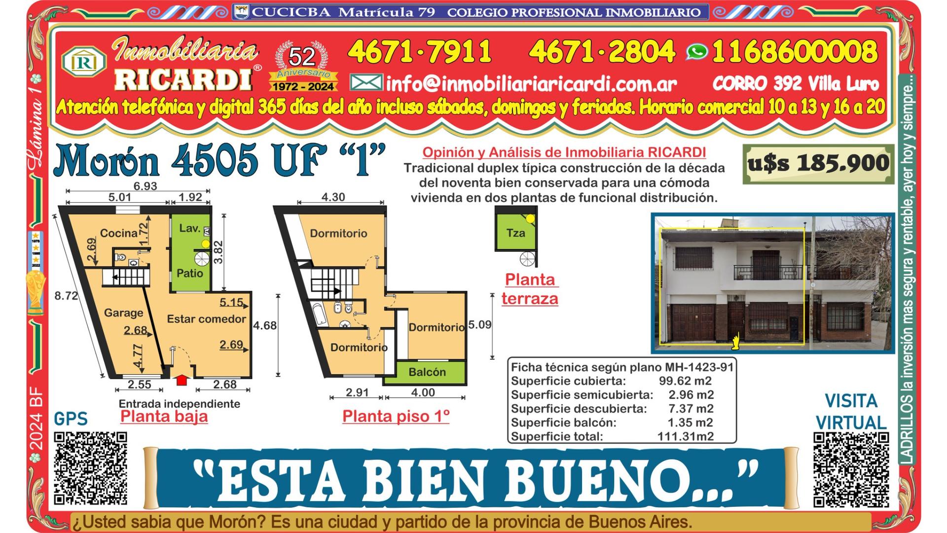 #5116499 | Venta | PH | Velez Sarsfield (Inmobiliaria Ricardi)