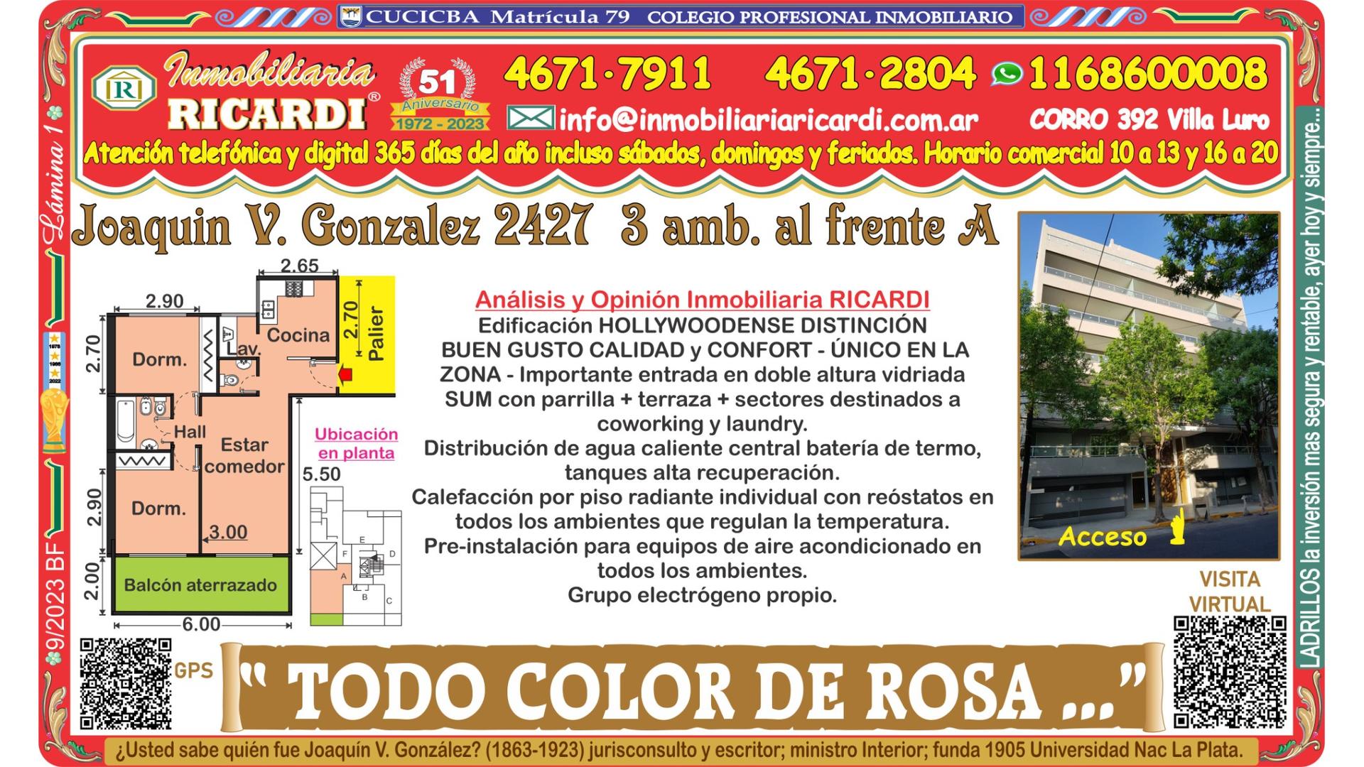 #5081268 | Alquiler | Departamento | Villa del Parque (Inmobiliaria Ricardi)