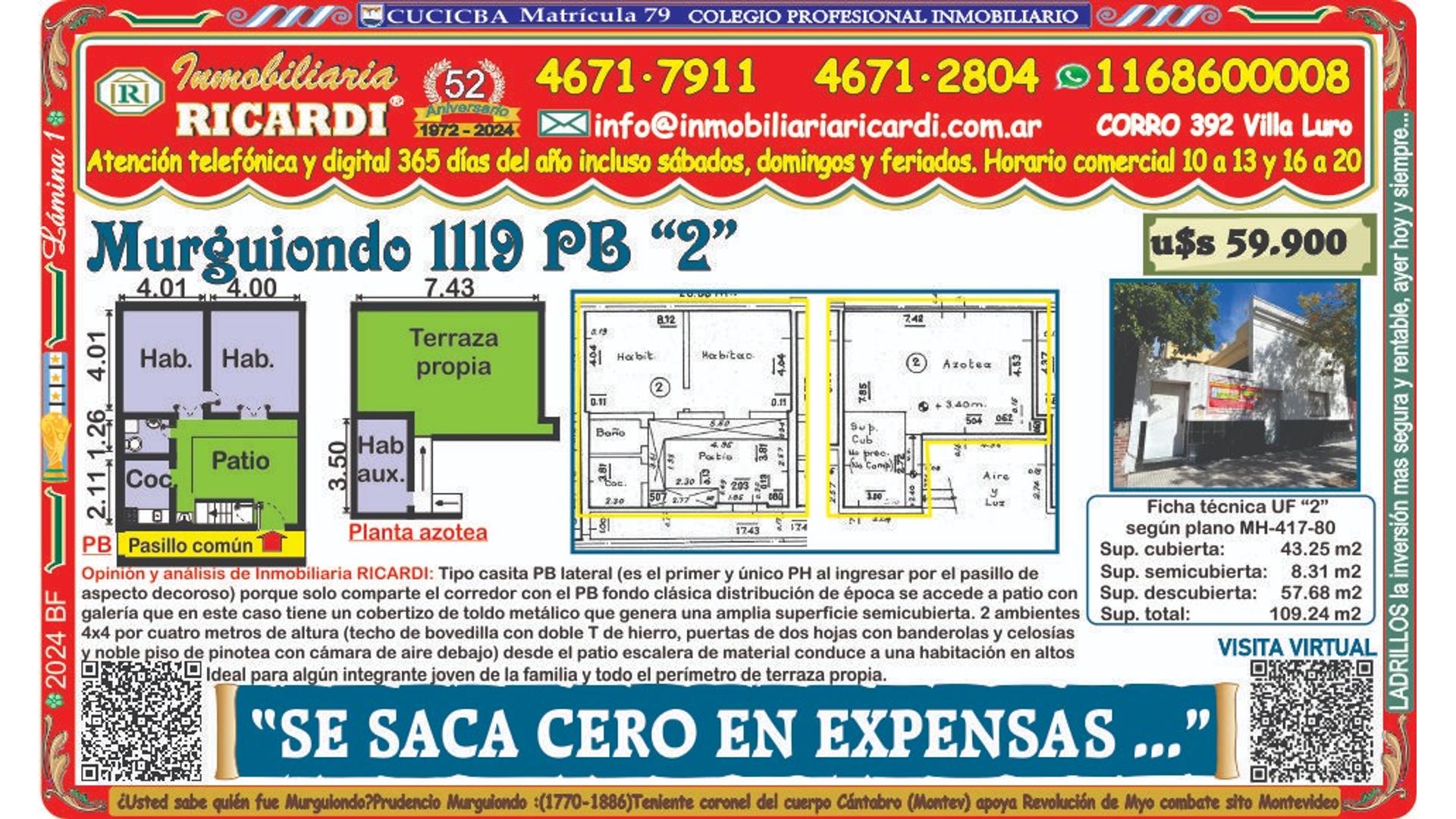 #5104996 | Venta | PH | Mataderos (Inmobiliaria Ricardi)