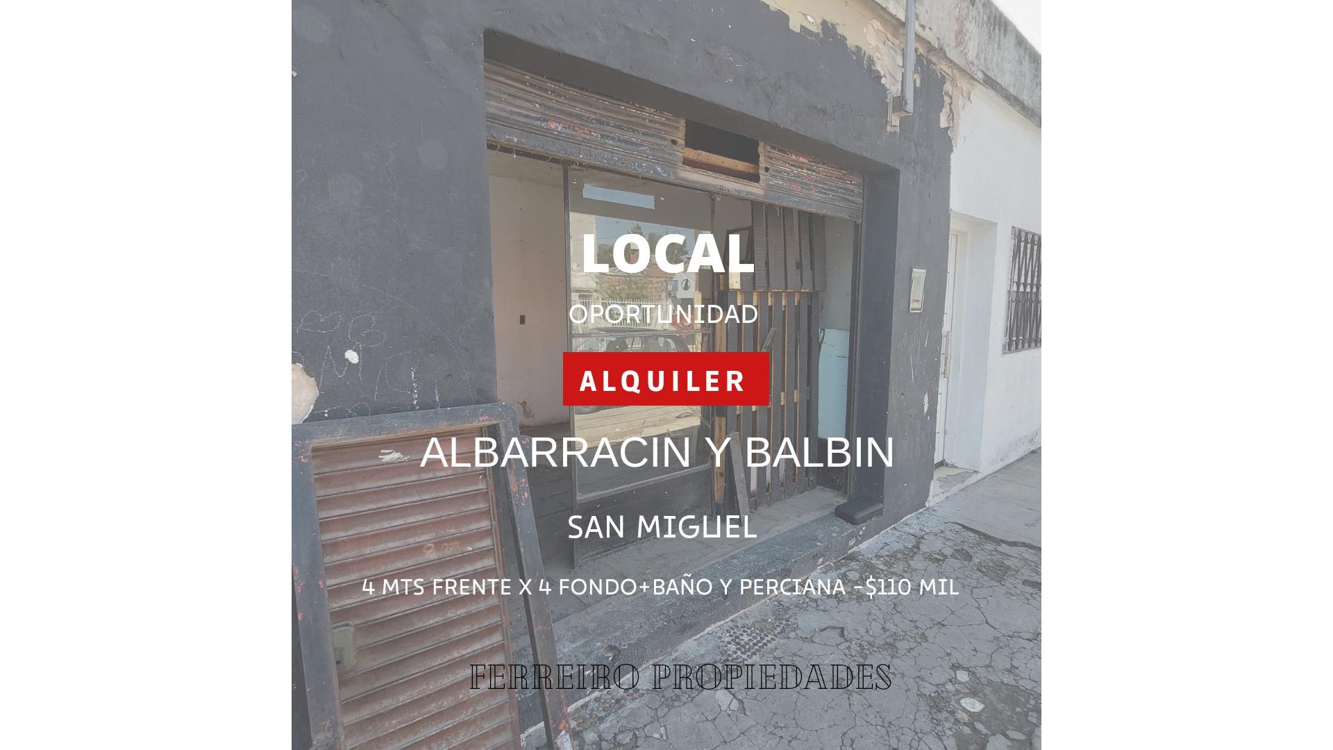 #5105072 | Alquiler | Local | San Miguel (Ferreiro Propiedades)