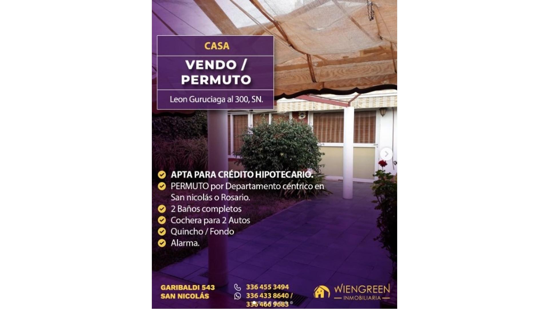 #5325105 | Venta | Casa | San Nicolas De Los Arroyos (Inmobiliaria Wiengreen)