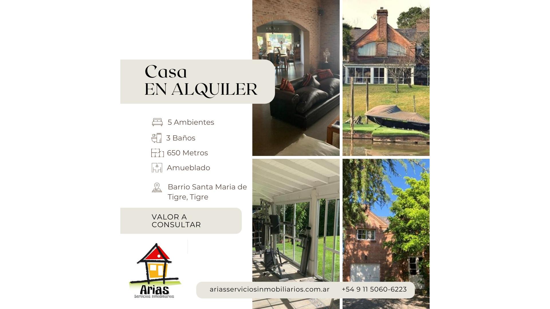 #5363684 | Alquiler Temporal | Casa | Tigre (Arias Servicios Inmobiliarios)