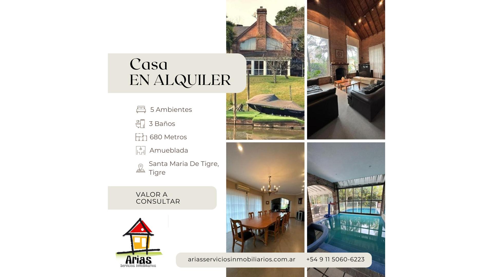 #5363684 | Alquiler Temporal | Casa | Tigre (Arias Servicios Inmobiliarios)