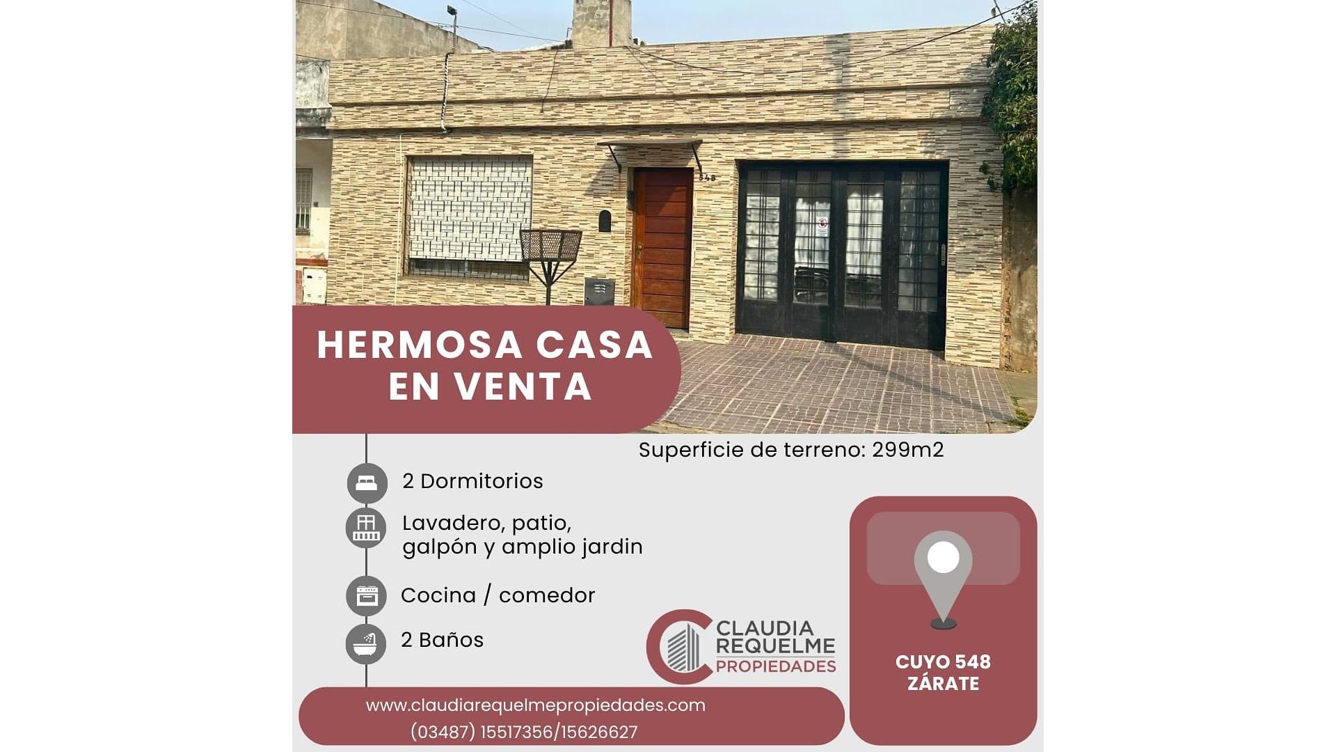 #5375919 | Venta | Casa | Zarate (CLAUDIA REQUELME PROPIEDADES)