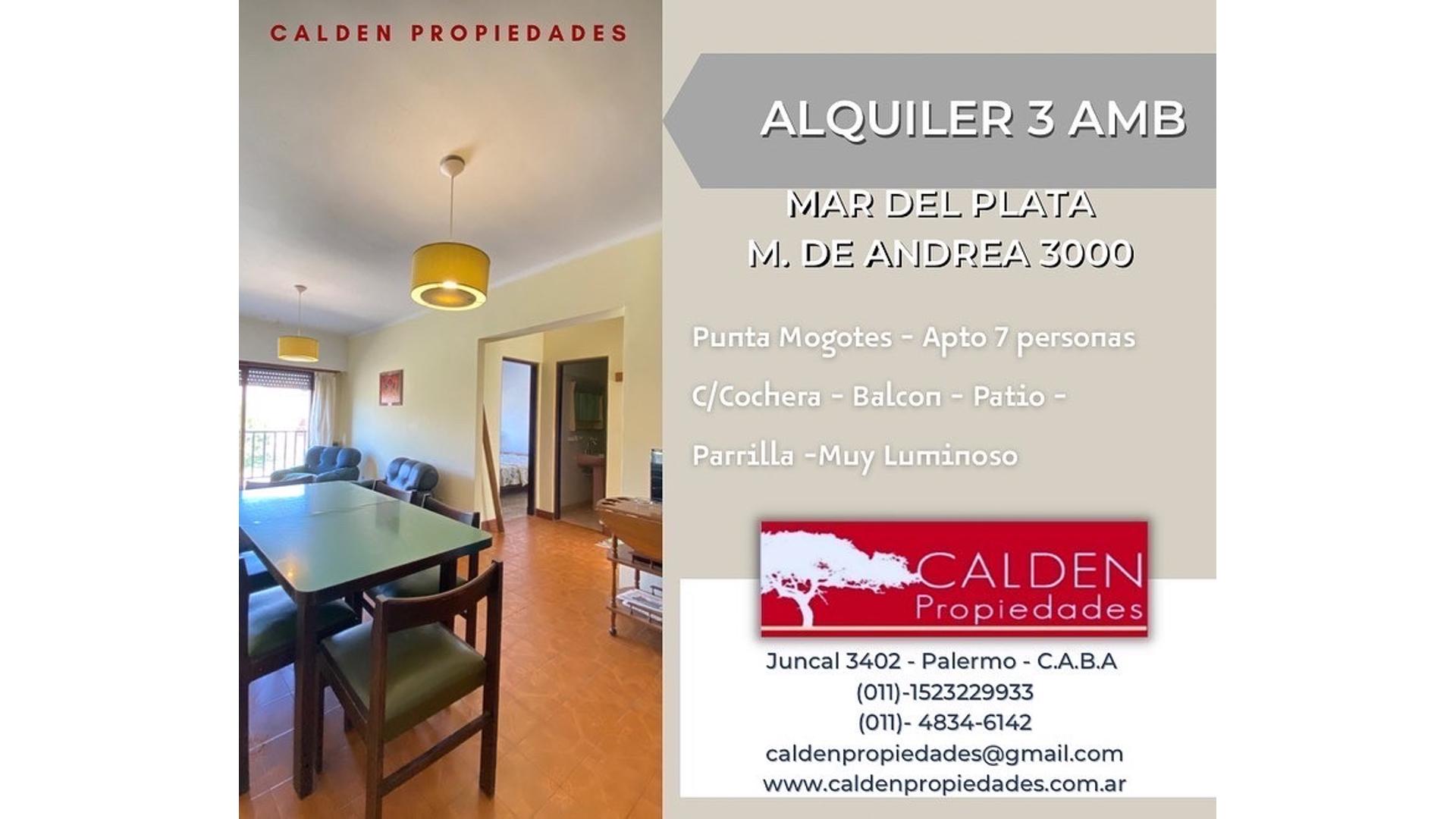 #5418234 | Alquiler | Departamento | Mar Del Plata (Calden propiedades)