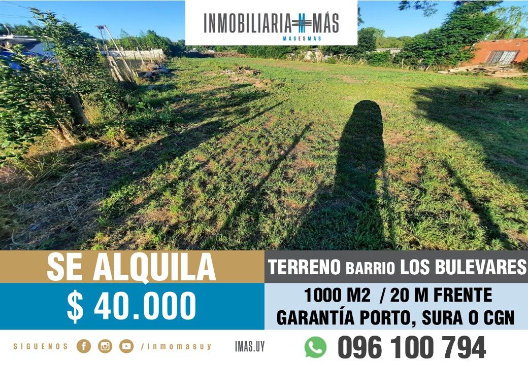 #5468623 | Alquiler | Lote | Montevideo (Inmobiliaria MAS)