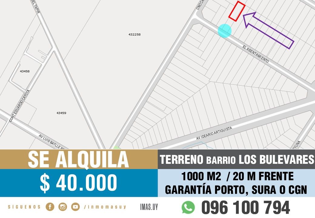 #5468624 | Alquiler | Lote | Montevideo (Inmobiliaria MAS)